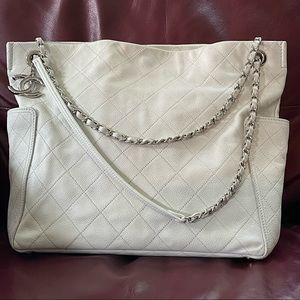 Authentic Chanel gray cc pocket tote.